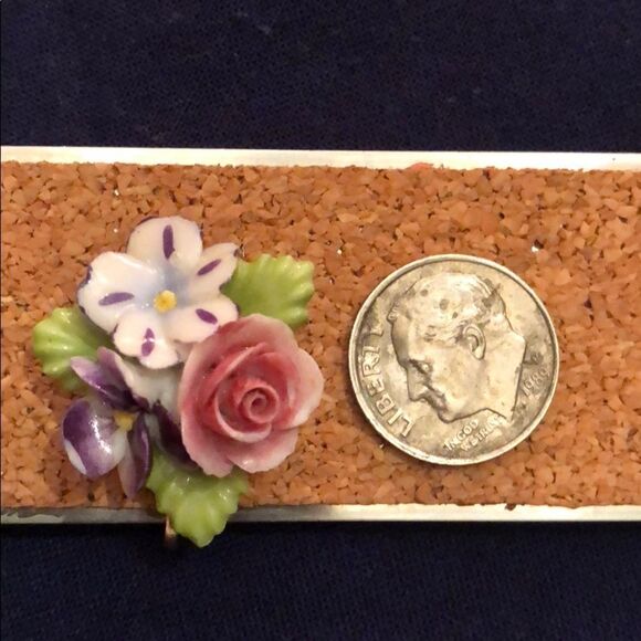 Vintage Porcelain Floral Earrings - Picture 4 of 5